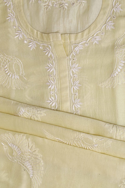 chikankari silk kurta